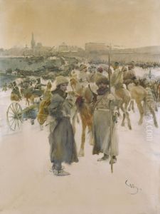 Approaching The City by Sergei Vasilievich Malyutin