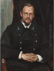 Portrait Of A Naval Officer by Sergei Vasilievich Malyutin