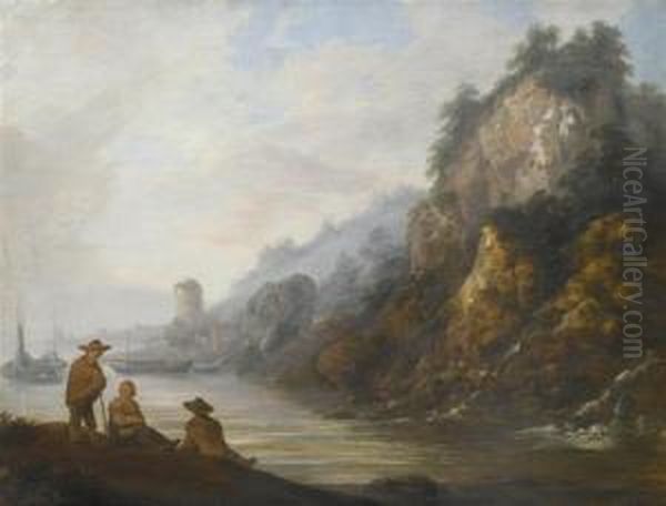 River Landscape With Figures In The Foreground - view 1