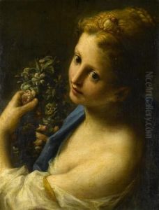 A Young Lady As Flora by Francesco Mancini