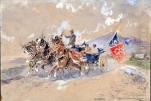 Carrozzella Con Cavalli by Francesco Mancini