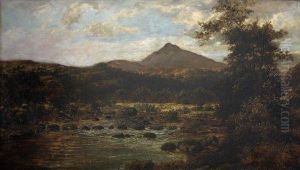 Stepping Stones On The Llugny, Moel Siabod In The Distance