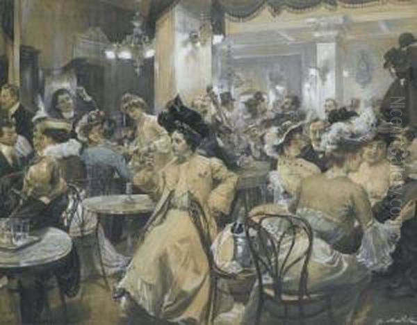 Austro-hungarian Scene In A Bar. - view 1