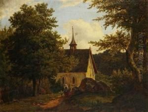 A Landscape With A Chapel by Antonin Manes
