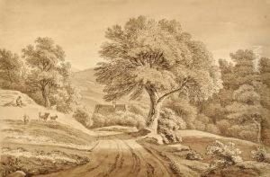 A Landscape With A Shepherd by Antonin Manes