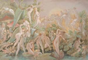 Dusk - Design For A Print For An Album Of Theunion Of Artists by Manes, Josef