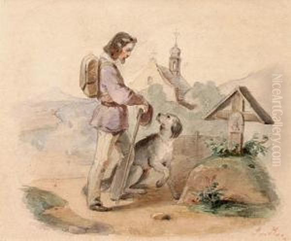 Pilgrim At A Grave - view 1