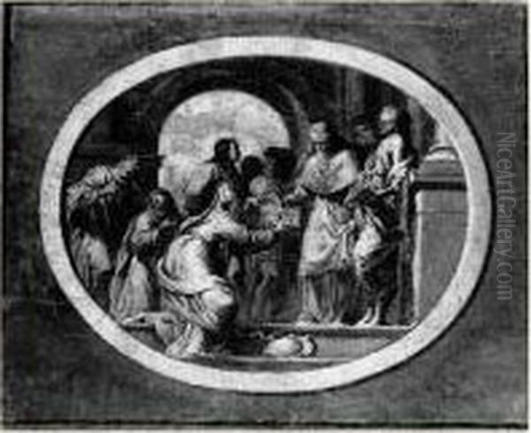 Religieuse Faisant Benir La Maquette D'une Eglise Par Le Cardinal Chigi (futur Alexandre Vii) - view 1