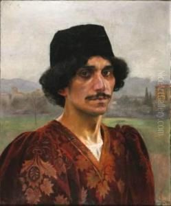 Portrait D'homme De La Renaissance by Marcel Mangin