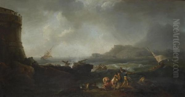 A Shipwreck In Stormy Seas - view 1