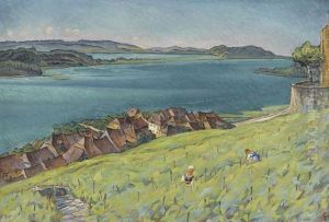 Blick Oberhalb Von Ligerz Auf Den Bielersee by Burkhard Mangold