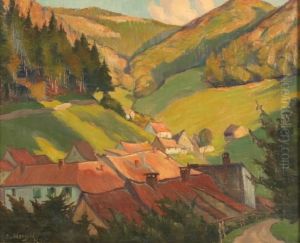 Sommerliche Harzlandschaft by Josef Mangold
