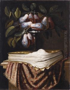 Prugne In Un'alzata, Con Libro Su Un Piano by Carlo Manieri