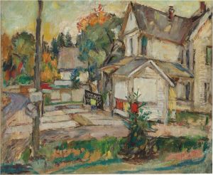 Street Scene With Hot Dog Stand by Abraham Manievich