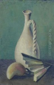 A Jug, Pear And A Fan by Edward Middleton Manigault