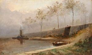 Bord De Canal by Frederic Marius Maniquet