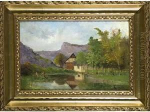 :les Bords De Letang by Frederic Marius Maniquet