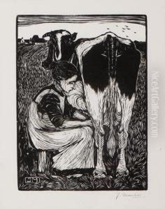 The Milking Of The Cow by Jan Mankes