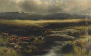 Cattle Grazing By A Stream by Charles Macdonald Manly