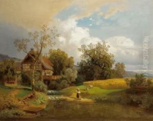 Idyllischer Bauernhof by Edward Mann