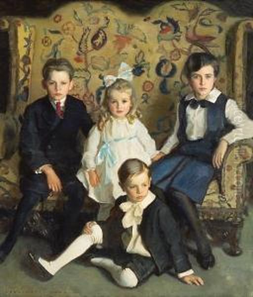A Family Portrait Of Four Children - view 1