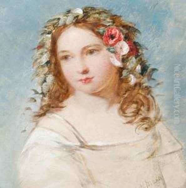 Girl With Flowers In Her Hair - view 1
