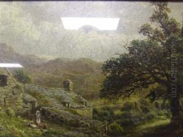 Rural Landscape With Figures And Cottages - view 1