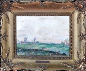 Rural Landscape With Figures by Gusztav Mannheimer