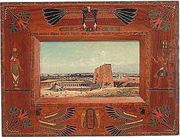 Ancient Temples: Scenes At Kurna And Esna (the Temple Of Horus), A Pair Of Paintings - view 1