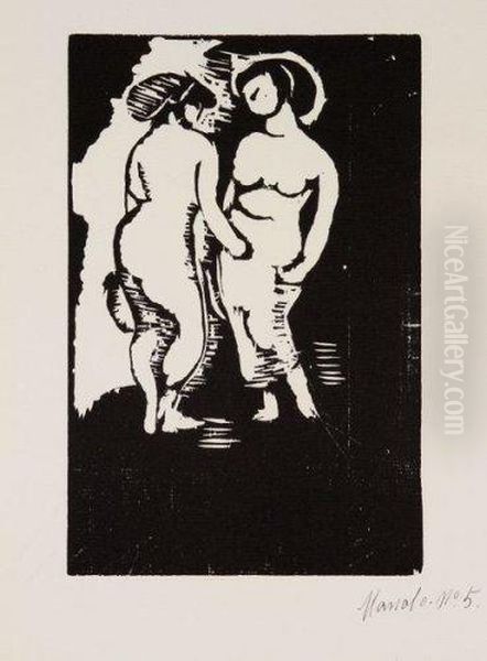Deux Femmes Nues Enpied - view 1