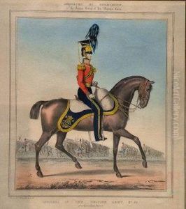 "officers Ofthe British Army No 55 9th Lancers" by Andre Leon Larue Mansion