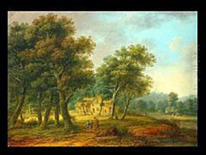 Waldlandschaft Mit Personen Und Kuhen by Franz Joseph Manskirch