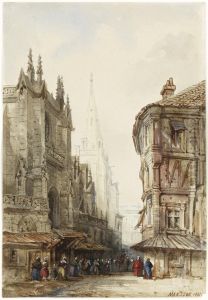 Vue D'une Rue Animee by Theodore Henri Mansson
