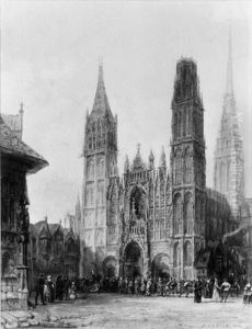 Die Kathedrale Von Rouen Im Vordergrund Ein Mittelalterlicher Festzug by Theodore Henri Mansson