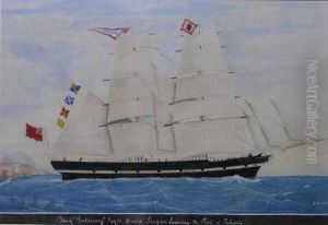Brig Scotscraig Capt. David Simpson Leaving The Port Of Polermo