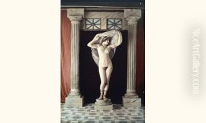 Nu Dans Un Decor A L'antique, Femme Au Voile, Circa 1907 by Louis Amedee Mante