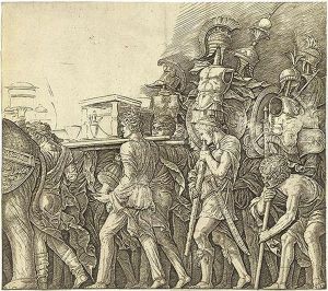Triumph Of Caesar: Soldiers Carrying Trophies. by Andrea Mantegna