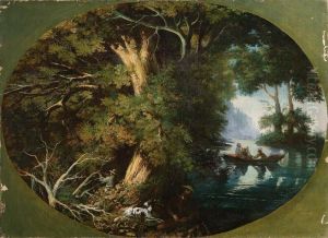 Paesaggio Con Cacciatore E Figure by Alessandro Mantovani