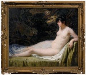 Nude Reclining On A Recamier by Jozsef Manyai