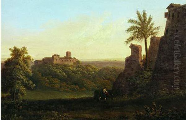 Le Jardins Des Freres De La Polveriera Depuis Leur Couvent, Pres De Rome - view 1