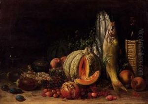 Natura Morta Con Frutta E Pesci by Ignazio Manzoni