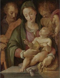 Holy Family With The Infant John The Baptist by da San Friano Maso