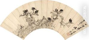 Birds On Tree Branch by Sheng Maoye