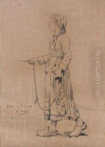 Jeune Fermiere by Adolphe Charles Marais