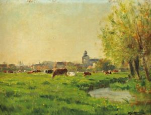 Vaches Au Paturage by Adolphe Charles Marais