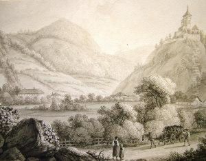 Figures With A Horse And Cart In A Rhineland Landscape by C. Maras