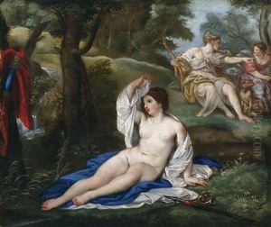 Landscape With Diana And Callisto by Carlo Maratta or Maratti