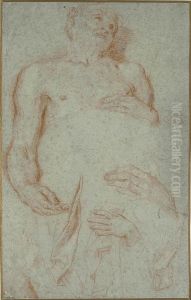 Maratti Studies Of A Reclining Man