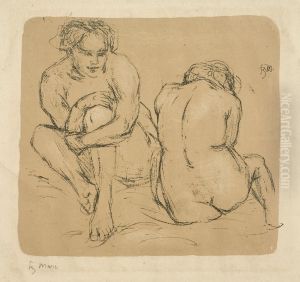 Zwei Akte by Franz Marc