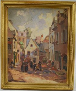 Village Scene by Emmanuel Marcel-Laurent